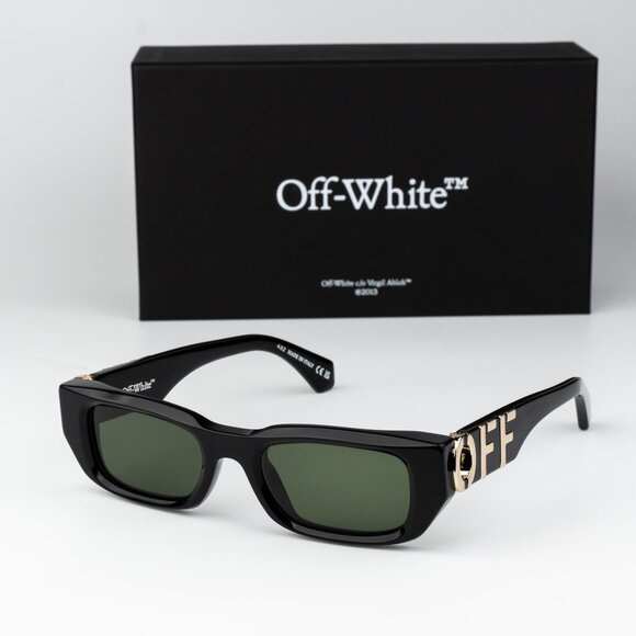 Off-White FILLMORE Men Sunglasses Black Green Square OERI124 FILLMORE 1055 - Picture 2 of 13